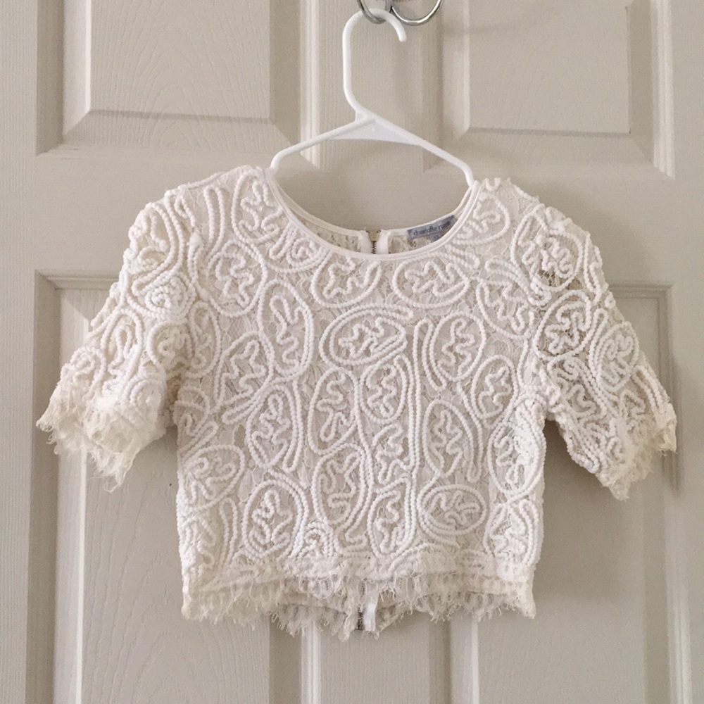 White lace top.